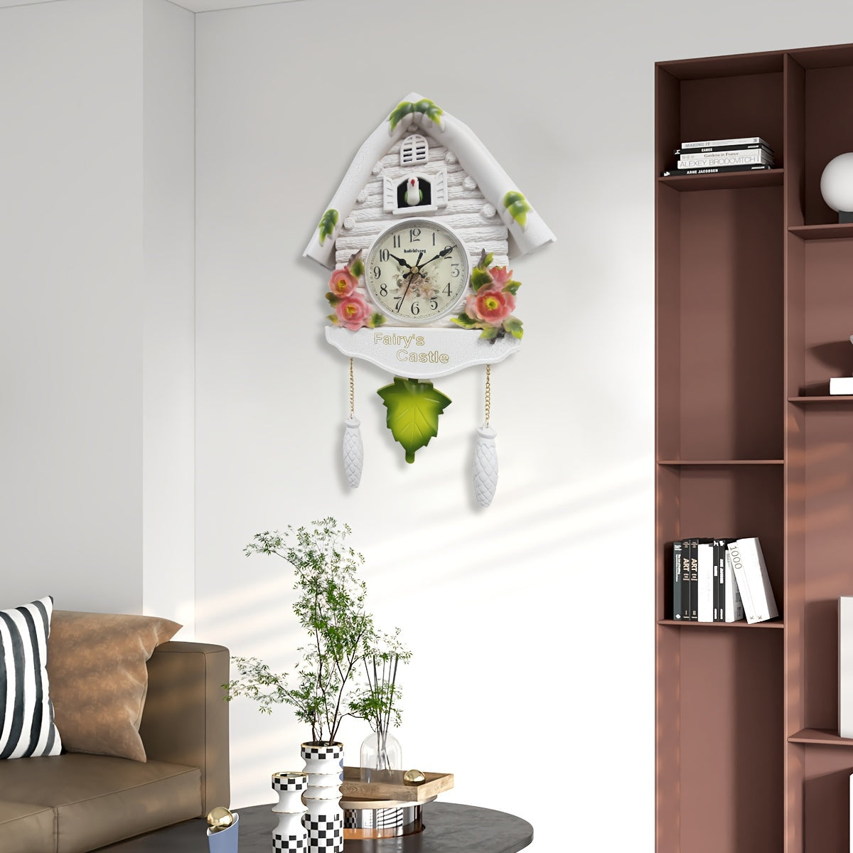 Nordic Koekoeksklok met Vogelhuisje - Dag- en Uuralarm, Pendelklok voor Woonkamer en Kantoor Decoratie