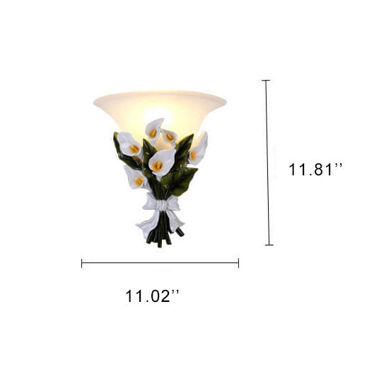 BloomLight - Lampada da parete con 1 braccio e forma di cespuglio di fiori