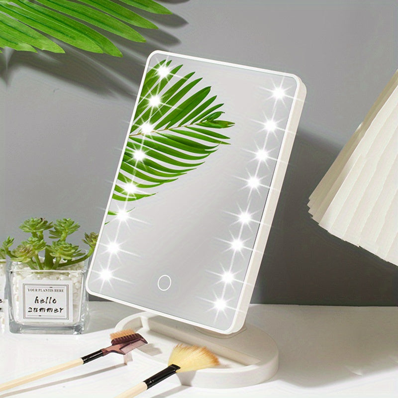 Specchio per Trucco Illuminato 16LED – Alimentazione Doppia, Con Touch Screen e Luminosità Regolabile, Alimentato da USB
