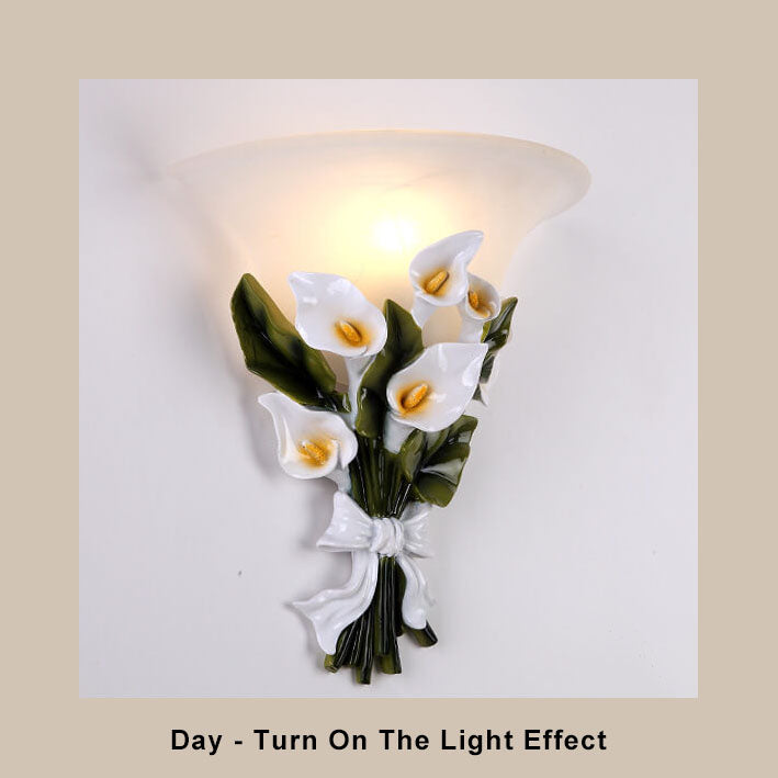 BloomLight - Lampada da parete con 1 braccio e forma di cespuglio di fiori