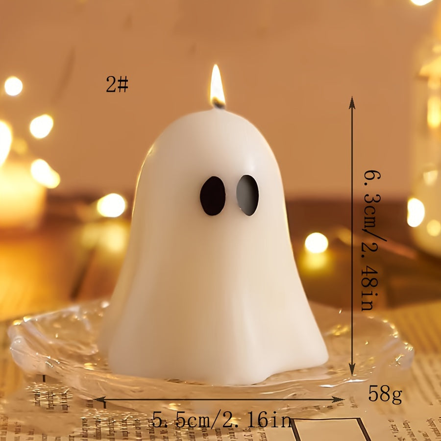 Candela profumata artigianale di Halloween – Profumo di fresia, vaso con fiocco