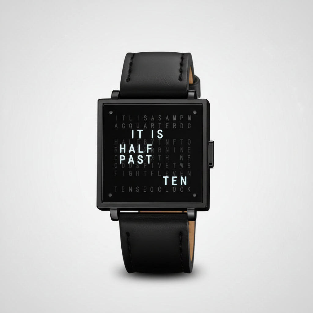 Unique Unisex Textual Watch LED Lighting Modern Design