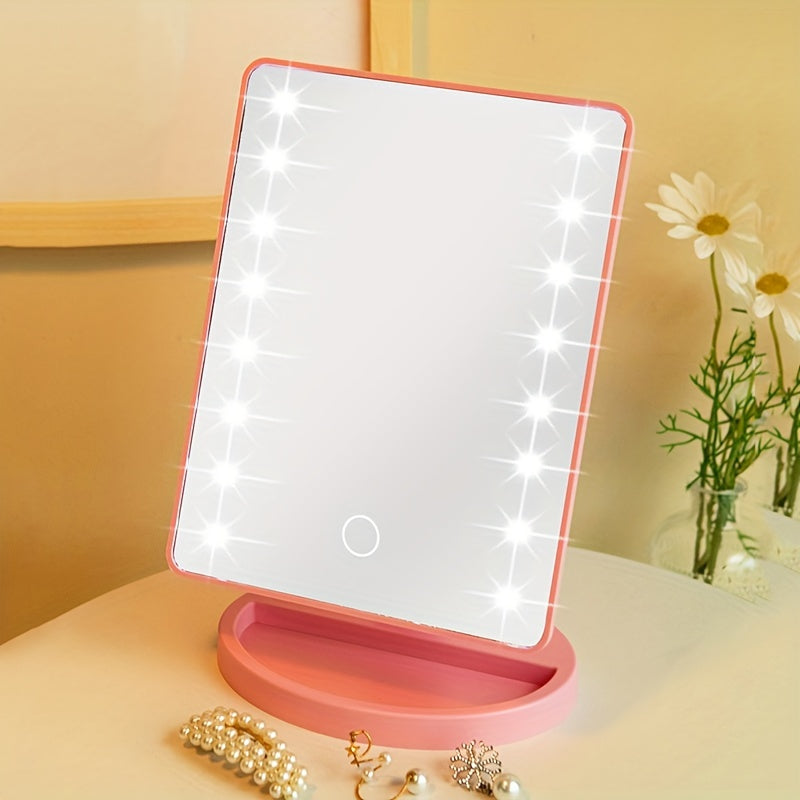 Specchio per Trucco Illuminato 16LED – Alimentazione Doppia, Con Touch Screen e Luminosità Regolabile, Alimentato da USB