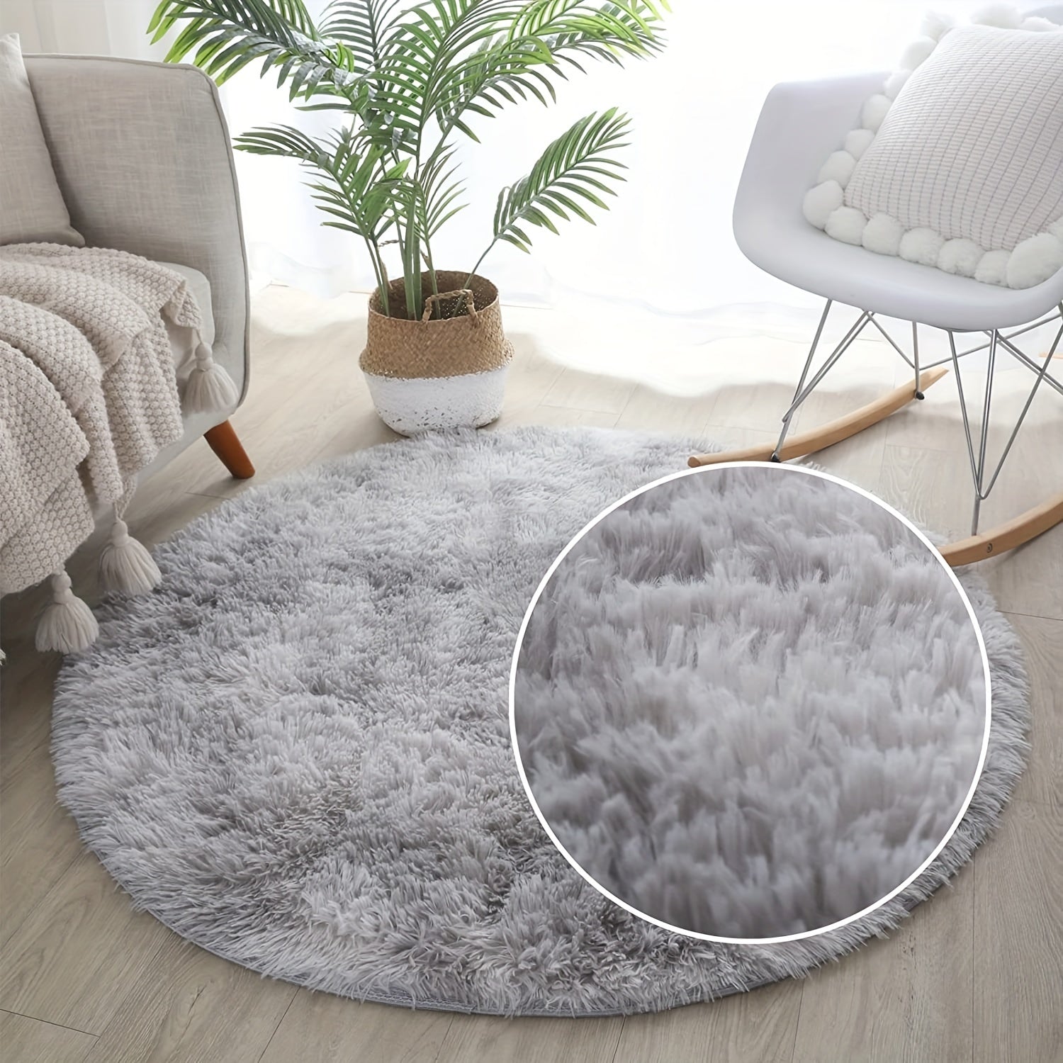 Tappeto Rotondo Arcobaleno Morbido – Tie Dye Colorato, Morbido Tappeto da Gioco per Bambini, Decorazione per Camera da Letto o Soggiorno