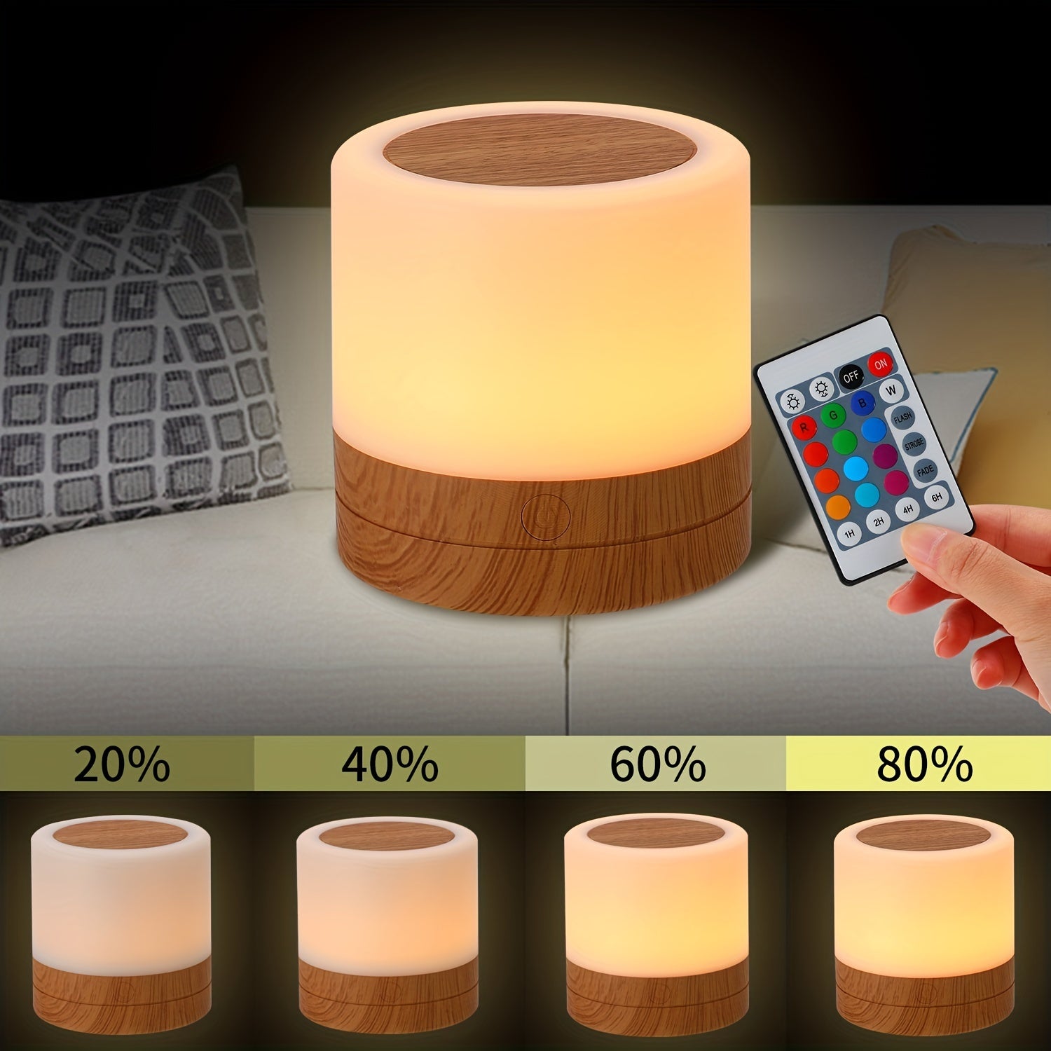 LightAura - Lampada da tavolo RGB con controllo touch e telecomando