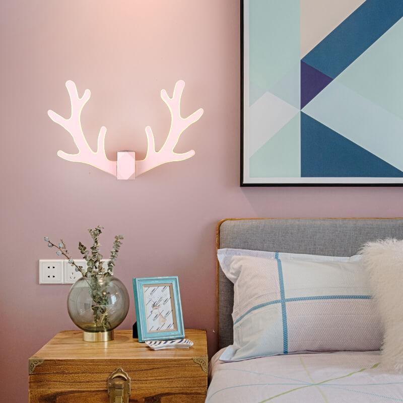 AntlerLux - Lampada da parete a forma di corna unica con illuminazione a LED