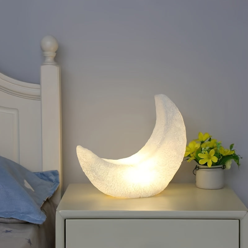 MoonGlow - Lámpara nocturna de media luna Art Deco, alimentada por batería con interruptor