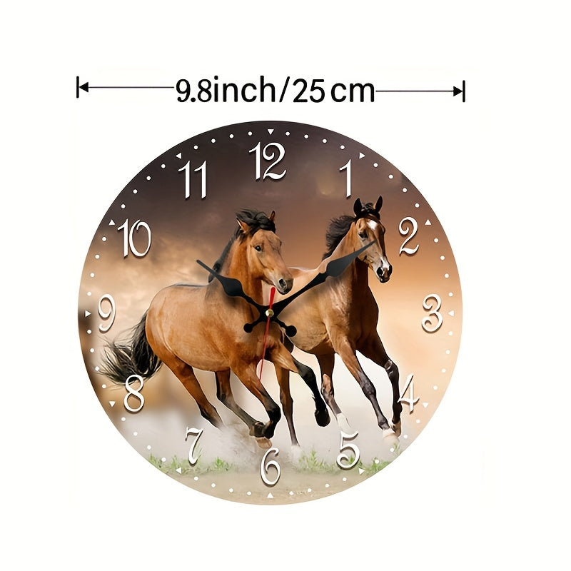 GallopTime - Silent Wall Clock with Running Horse Design