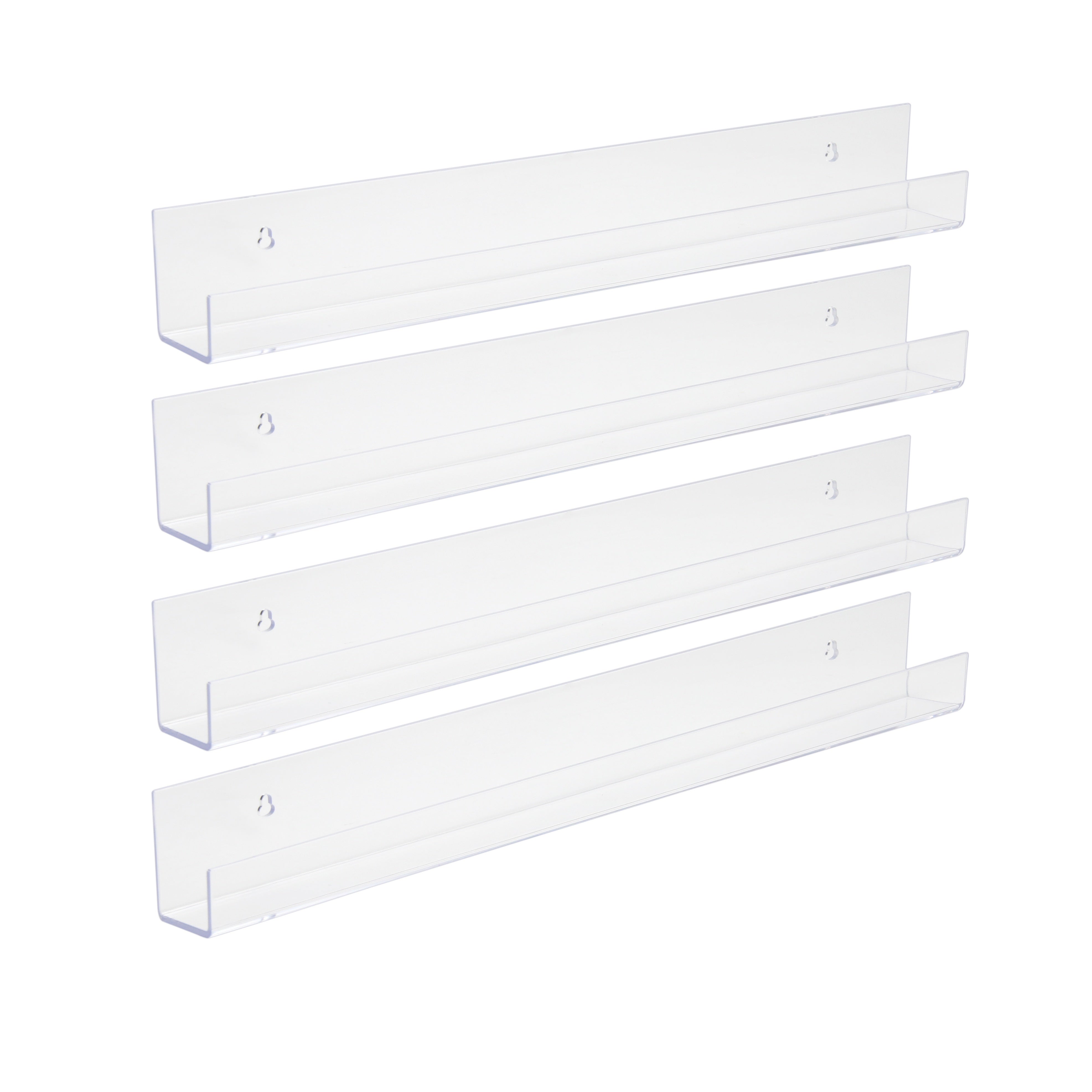 AcrylicClear - Floating Transparent Storage Shelves for Bedroom, Living Room & Bathroom
