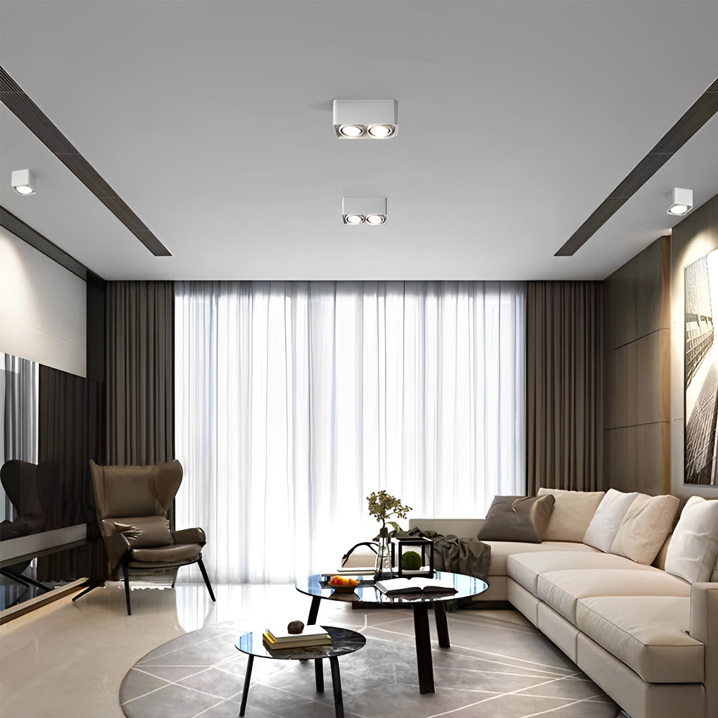 FlexiSquare - Lampada da soffitto a LED dimmerabile con testa quadrata regolabile