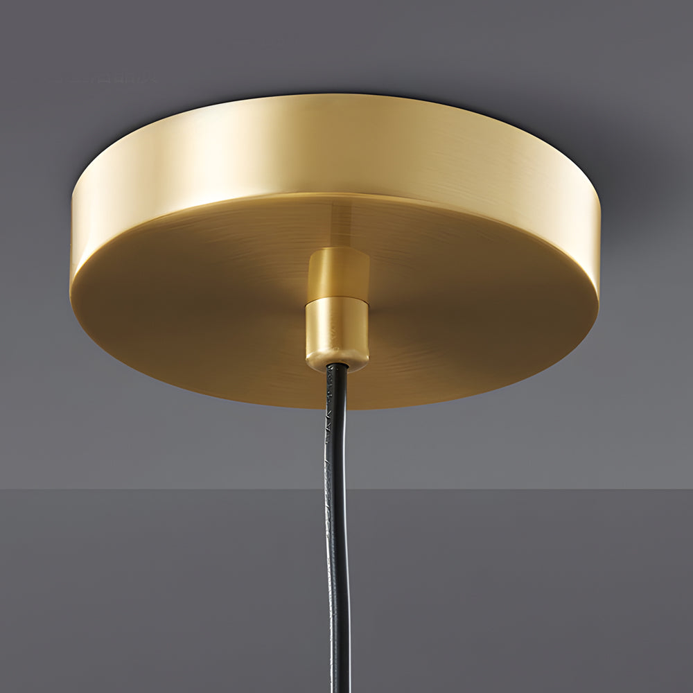 Lampada a sospensione in ottone Mid-Century 1-Licht
