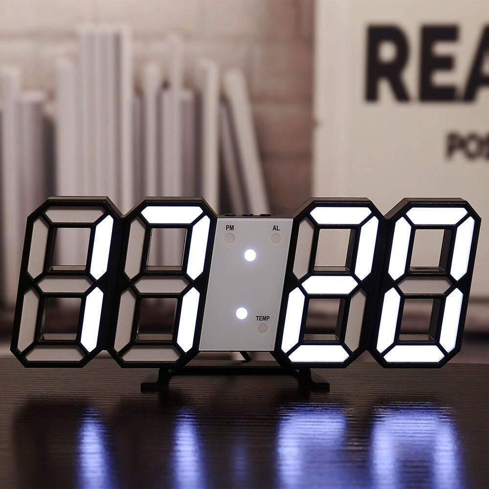 Orologio da parete digitale a LED - Temperatura e allarme