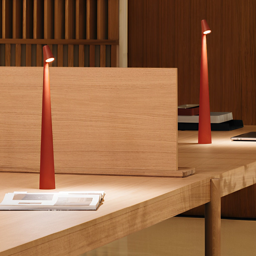 AuroraGlow - Stylish Conical Table Lamp with Downlight and USB Charging Capability