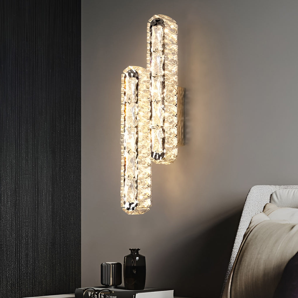 CrystalLux - Candeeiro de Parede de Cristal com Dupla Lâmpada LED e Função Regulável