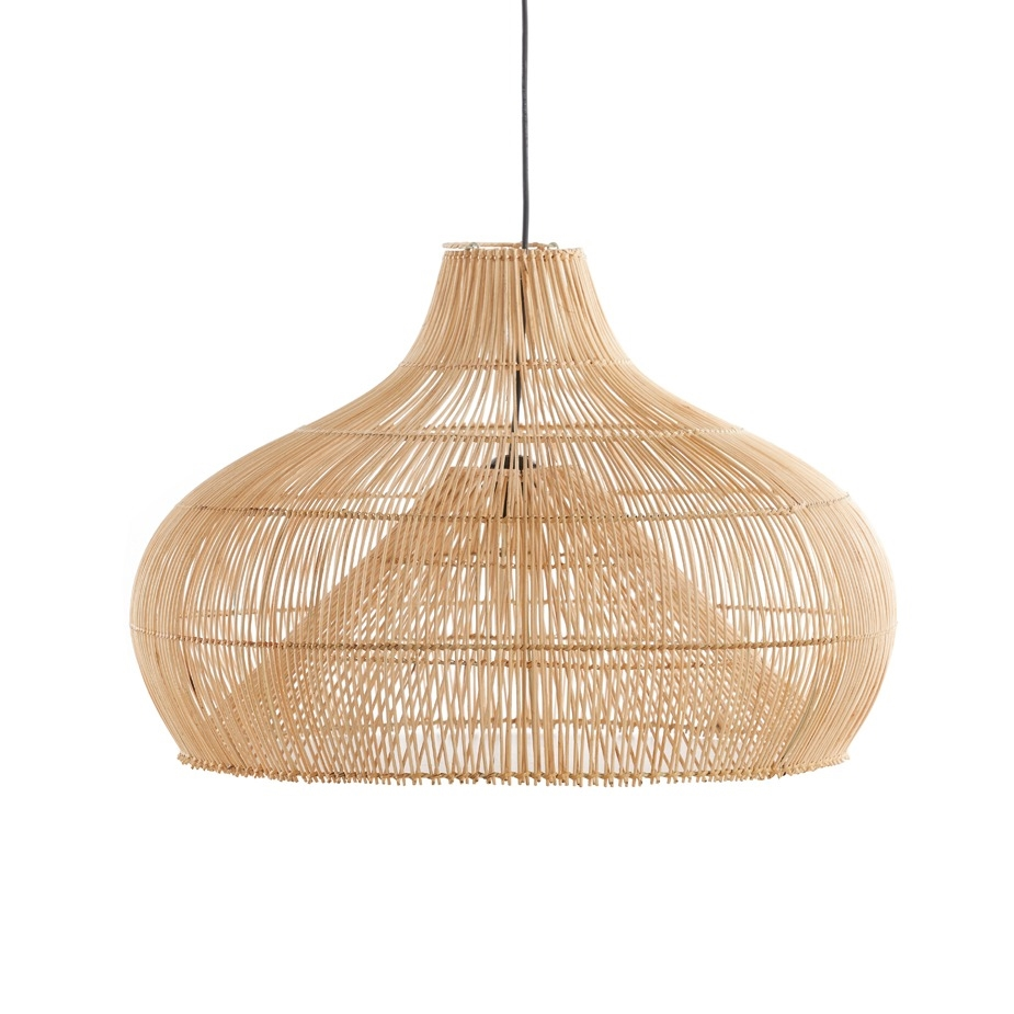 Boho Wicker Lampshades Handwoven Kitchen Island Pendant Lamp