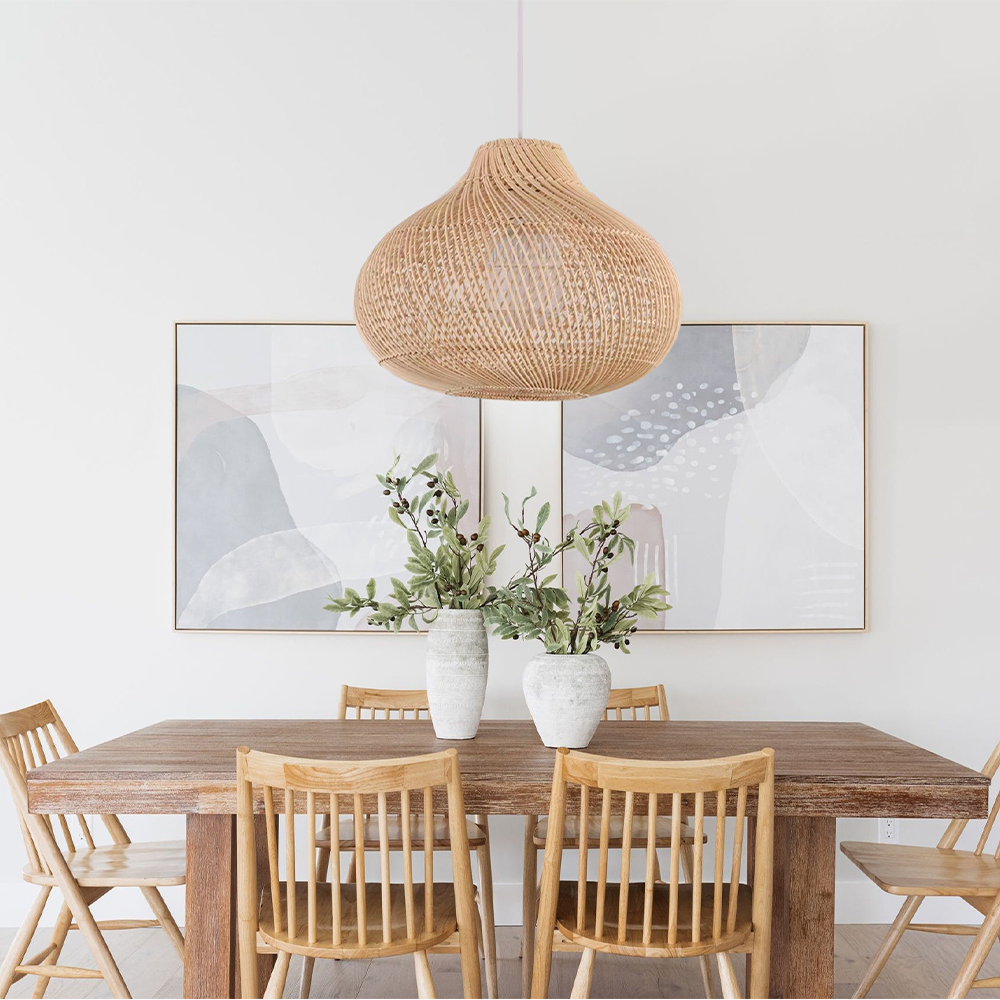 Lámpara colgante isleña boho natural hecha a mano
