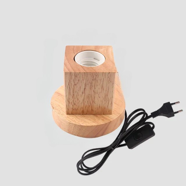 RetroWood - Wooden Table Lamp with Light Bulb for Atmospheric Lighting
