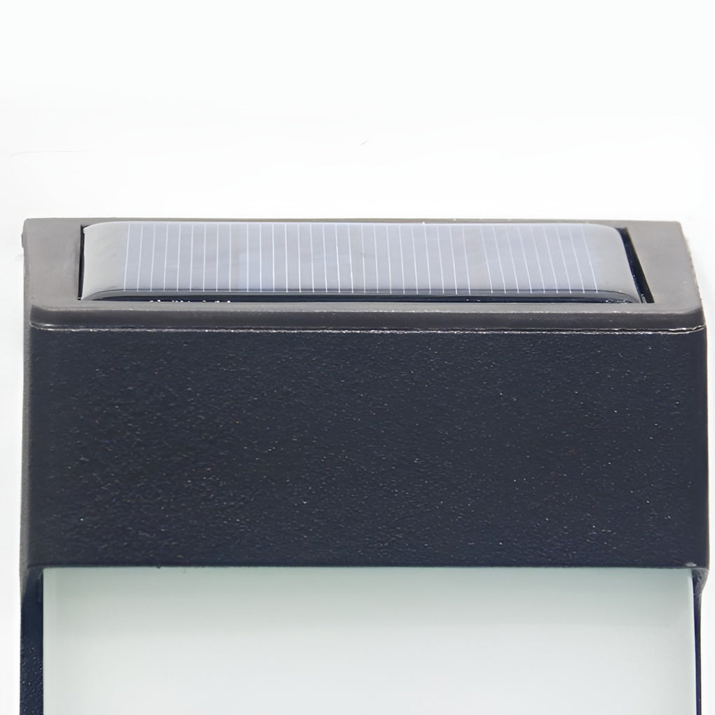 2 Unidades de Lâmpadas de Parede Retangulares LED Solares à Prova de Água