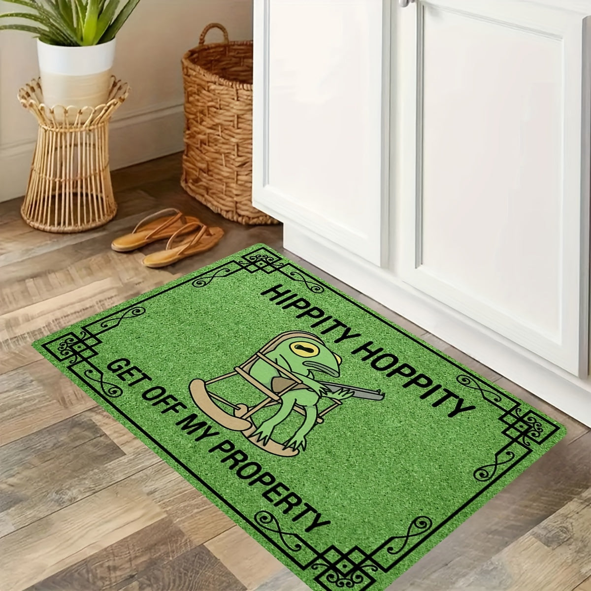 Felpudo Antideslizante con Patrón de Cuero - Felpudo de Bienvenida Lavable para Interior/Exterior, Ideal para Pasillo, Sala de Estar, Cocina, Dormitorio, Granja o Cuarto de Servicio
