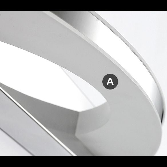 Leigh Moderna Minimalista Lampada da Parete LED Ovale Cromo Camera da Letto/Bagno Metallo Acrilico