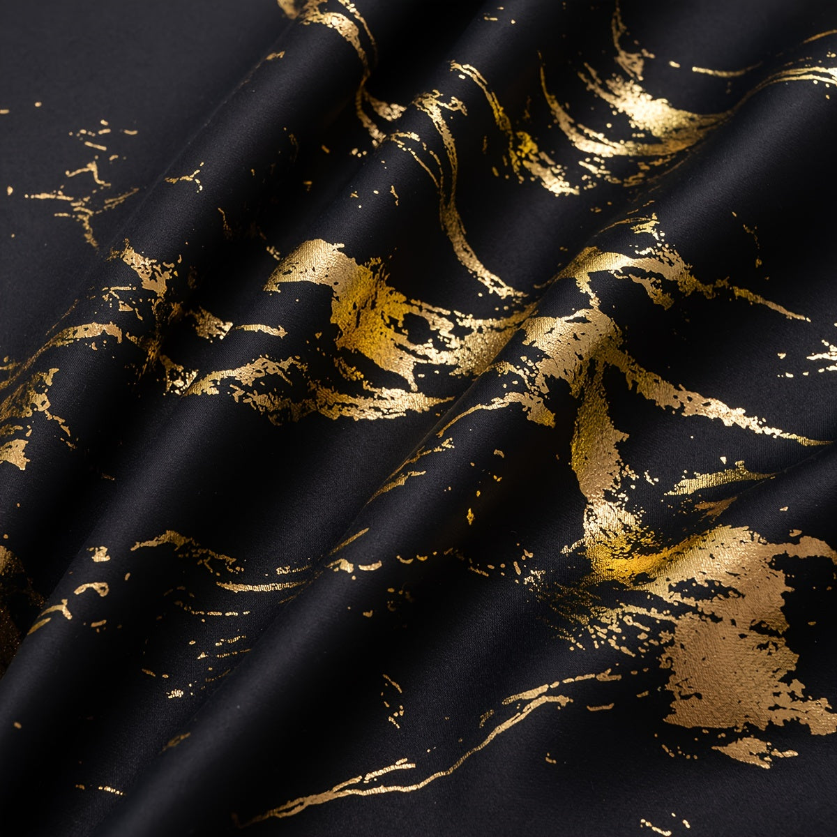 2 Pieces Bronzing Marble Print Blackout Curtains - Sunshade for Living Room and Bedroom