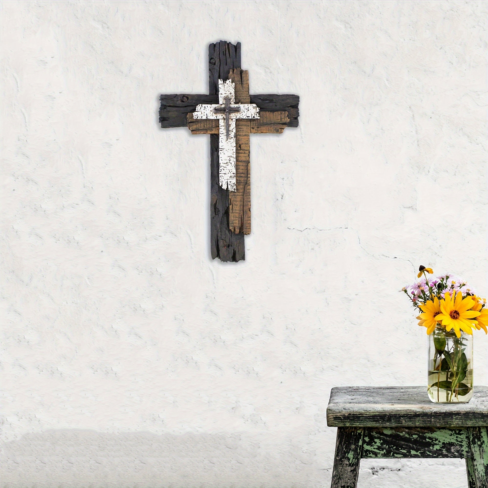 RusticCross - Rustic Wooden Cross Wall Art