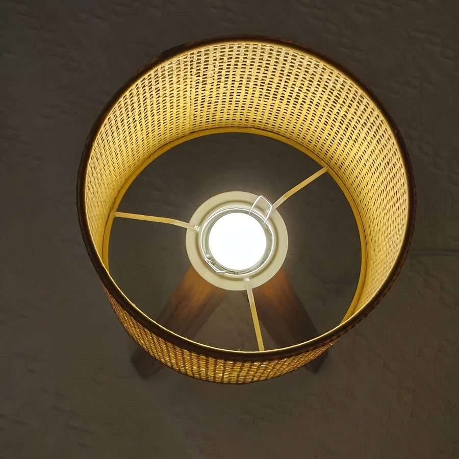 DecoLight - Rustic Wooden Table Lamp with USB Power Supply