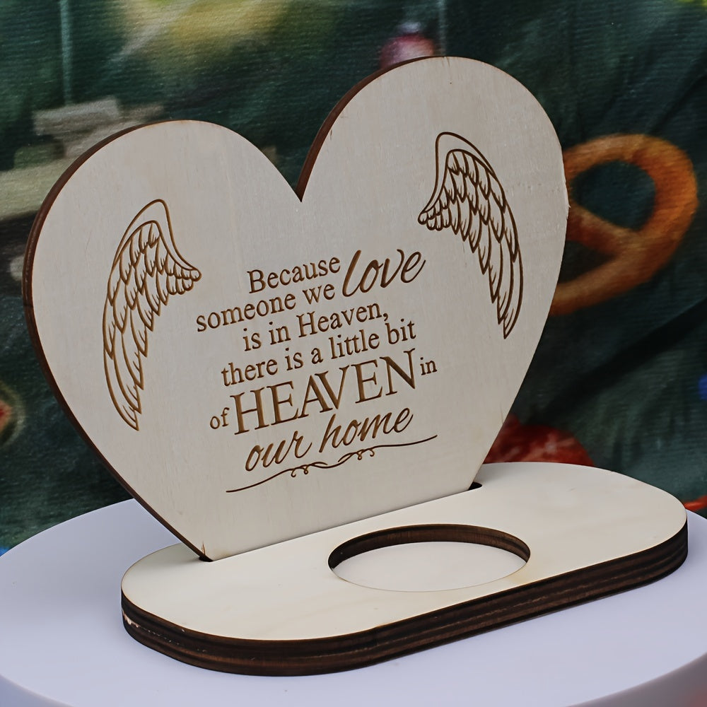 Portacandele a forma di cuore in legno - Decorazione natalizia e ricordo di famiglia