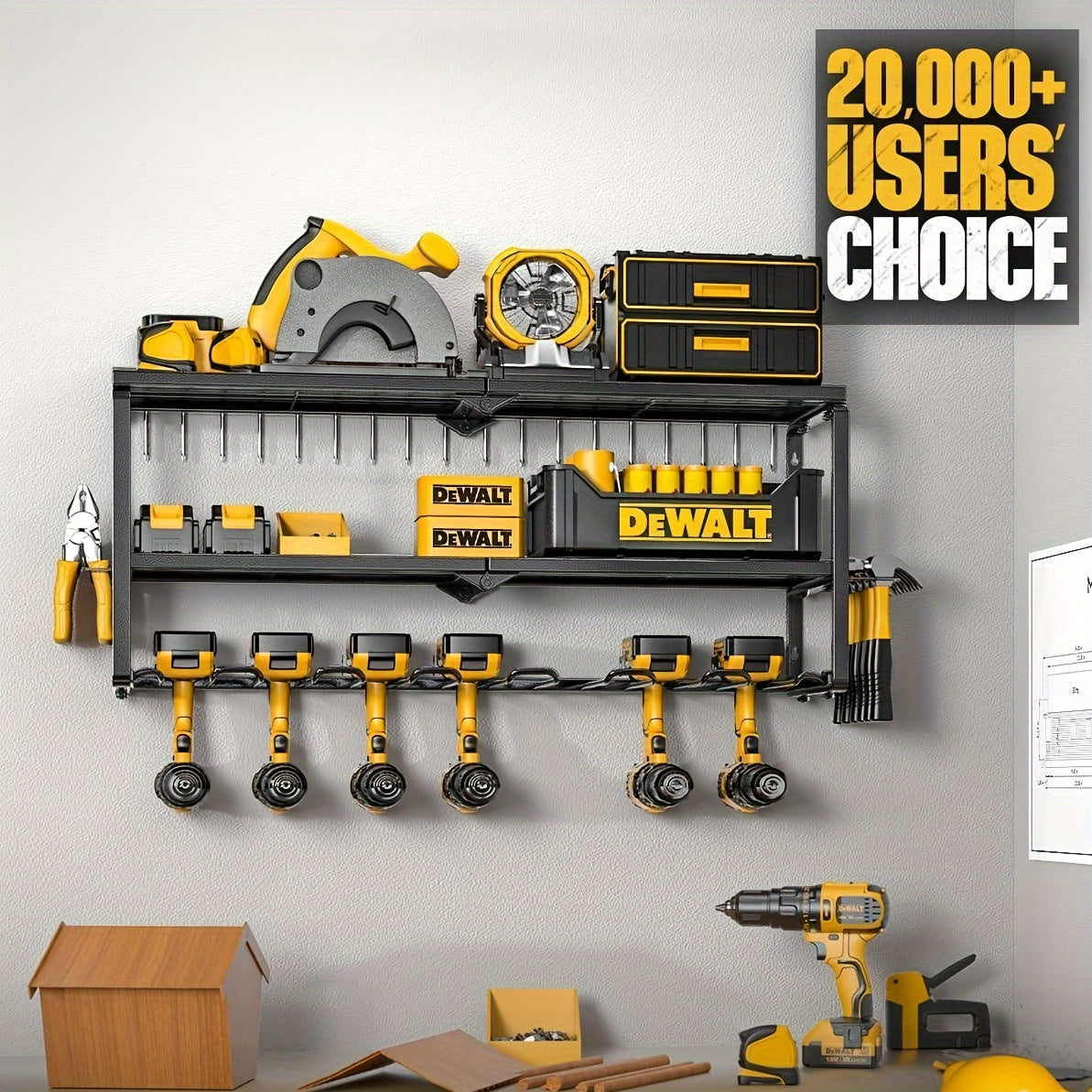 ToolShelf - Prateleira Metálica de Parede para Oficina - Prateleira Flutuante para Ferramentas