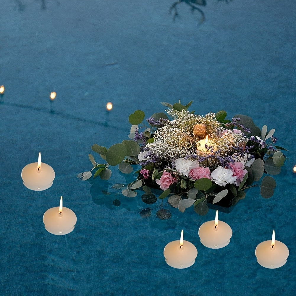 40 Pieces Premium Floating Candles - Ideal for Weddings & Special Occasions | Smokeless, Natural Paraffin Wax