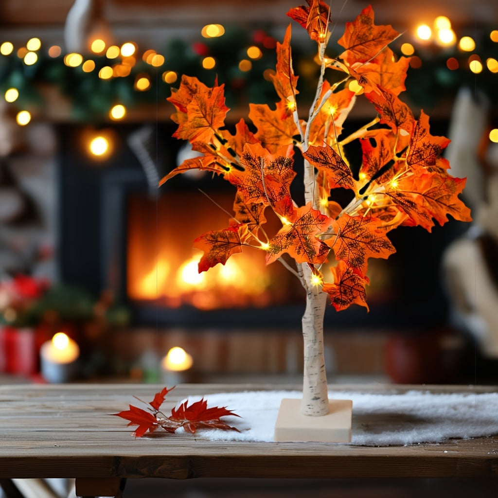 MapleGlow - Albero di acero illuminato a LED, 24 LED, decorazione da tavolo alimentata via USB