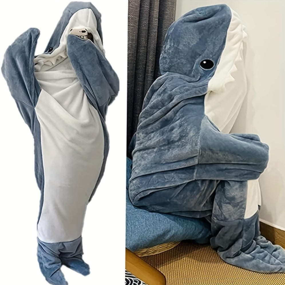 Shark Deken - Sacco a Pelo Portatile a Forma di Squalo per Ragazzi e Ragazze - Regalo Perfetto