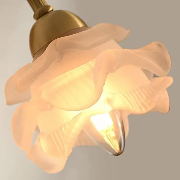 BlossomGlow – Vintage Copper Petal Wall Lamp