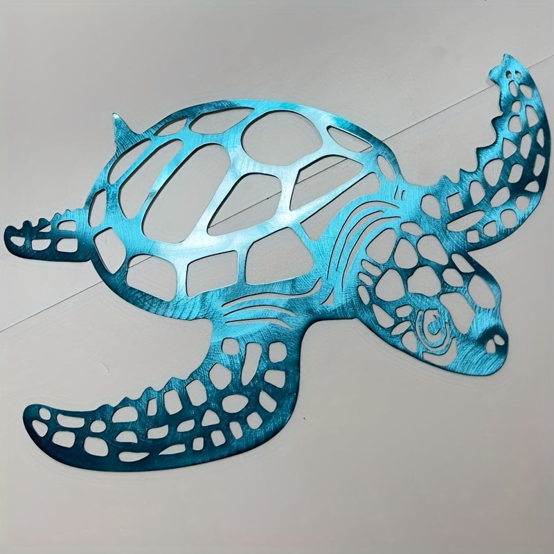 1 pezzo Arte Murale in Metallo a Forma di Tartaruga Marina - Decorazione Artigianale per Interni in Stile Costiero per il Soggiorno - Accento Artistico a Tema Nautico