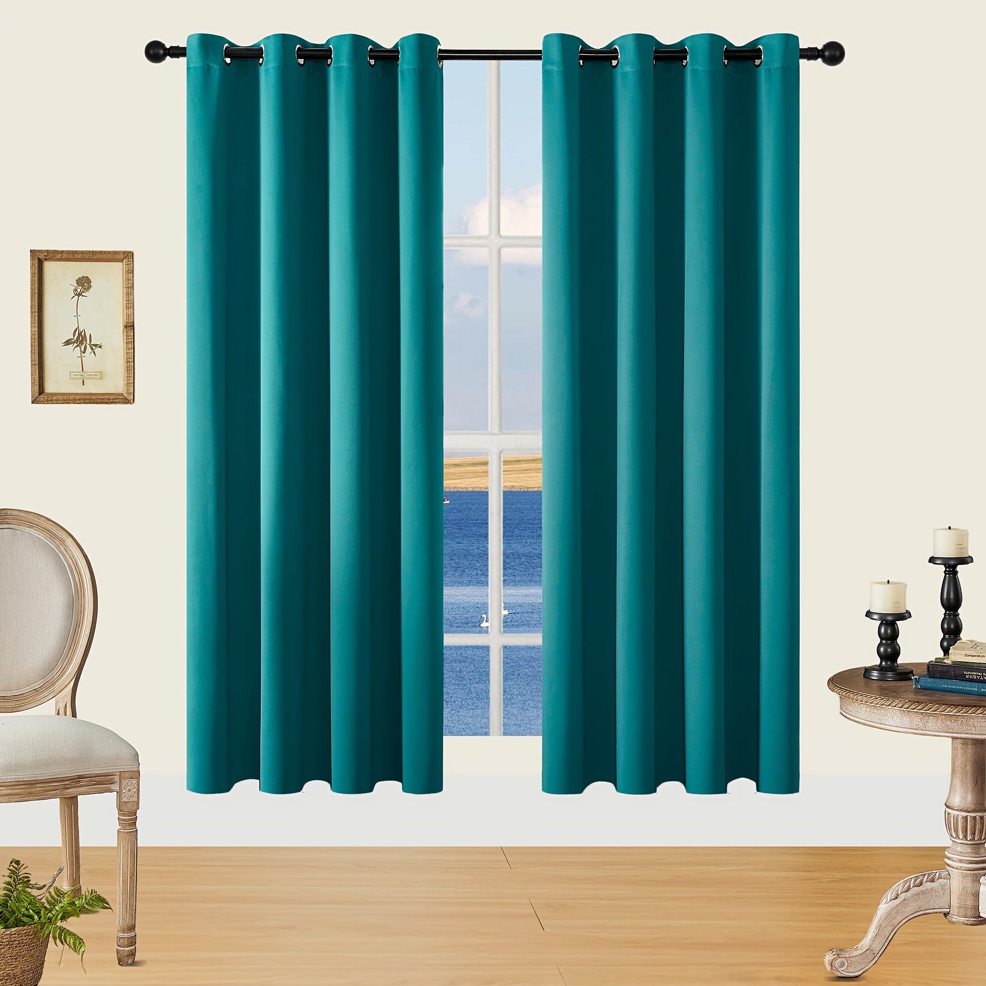 Verduisterende Gordijnen - 2 Stuks Moderne Polyester Gordijnen met Thermische Isolatie en Oogjes