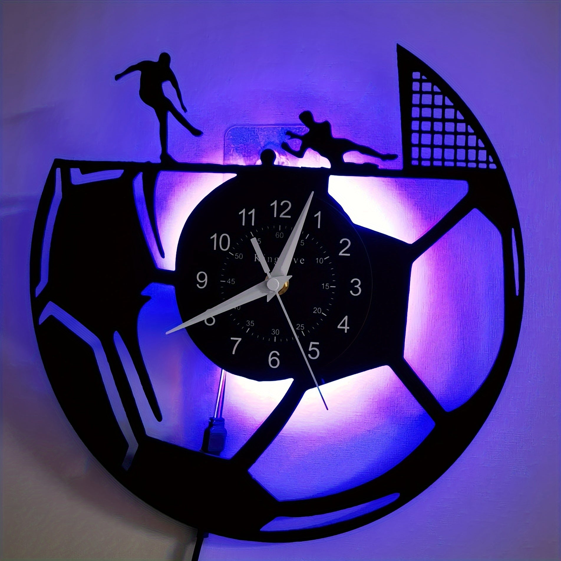 Vinyl Record Wandklok - Voetbalthema - Stille Werking