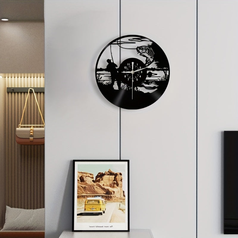VinylCatch - Vintage Fishing Wall Clock
