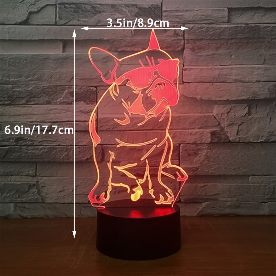 DecoBulldog - 3D French Bulldog Night Light with 16 Colors