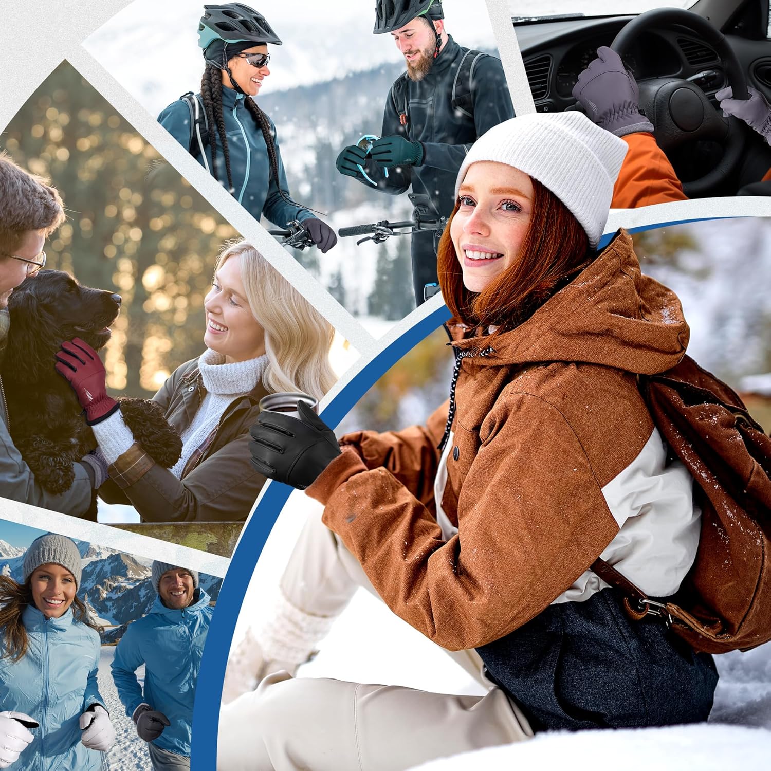 Luvas de Inverno Impermeáveis Toque Quente à Prova de Vento