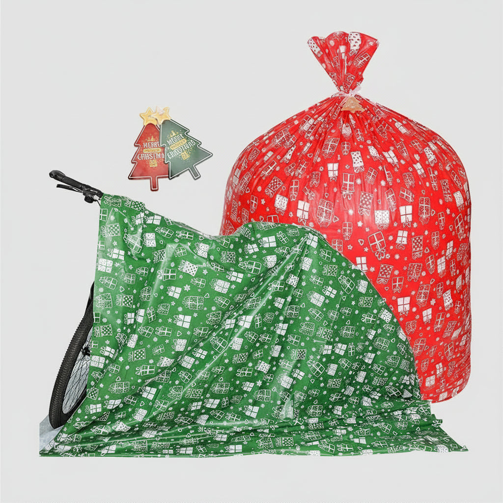 Christmas Gift Bag Drawstring Reusable Foil Bags Set 40 Pieces