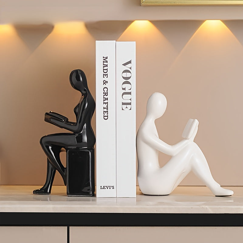 Modern Minimalist Gold-Tone Abstracte Boekensteunen - Perfect voor Thuis en Kantoor Decoratie
