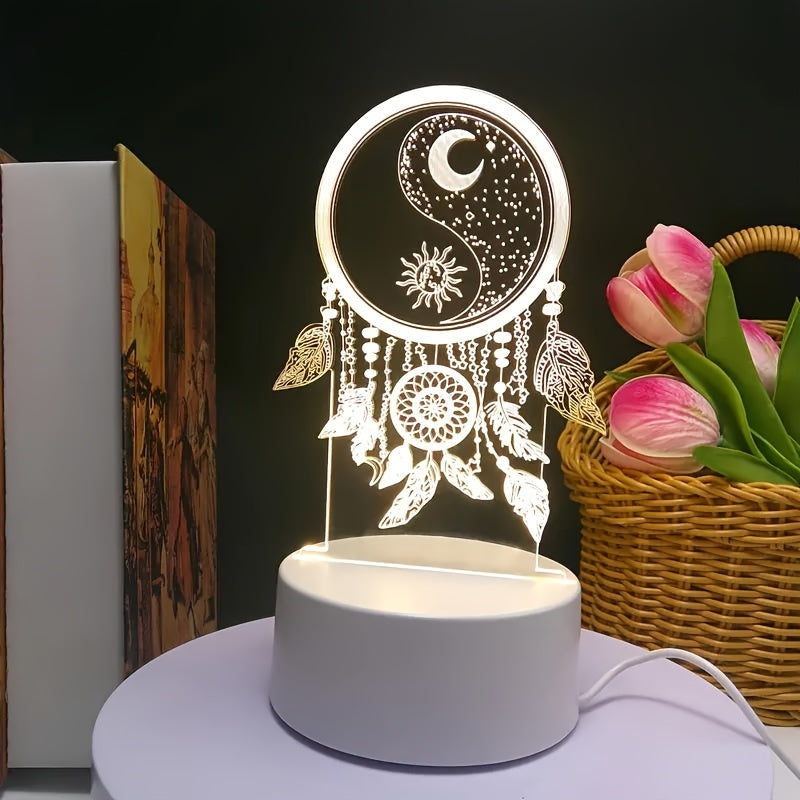 DreamLight - Candeeiro de Mesa LED com Apanhador de Sonhos 3D