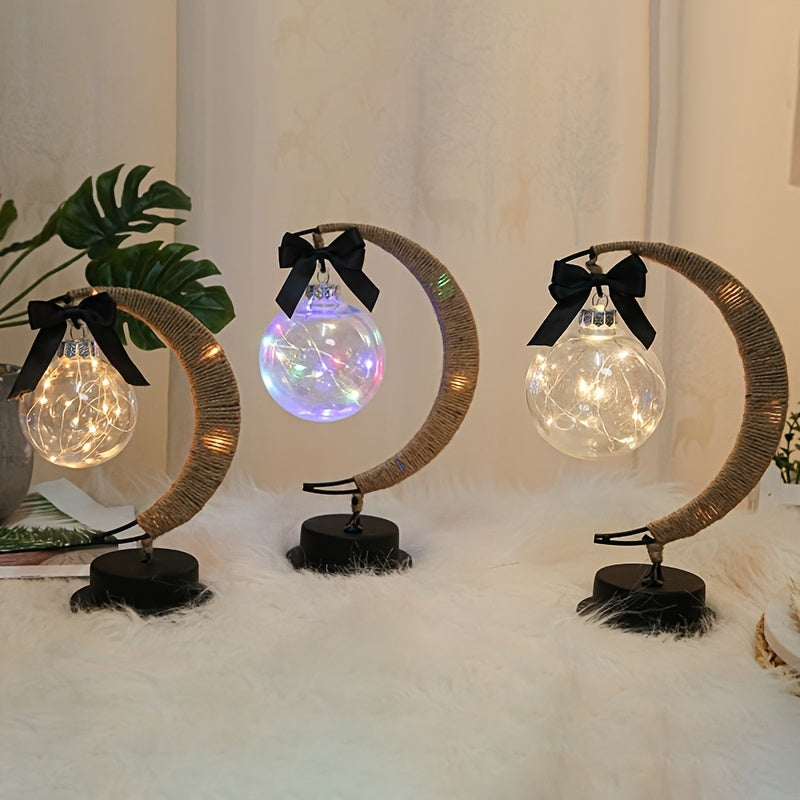 LunarGlow - Wrought Iron Moon Lamp With LED Ball