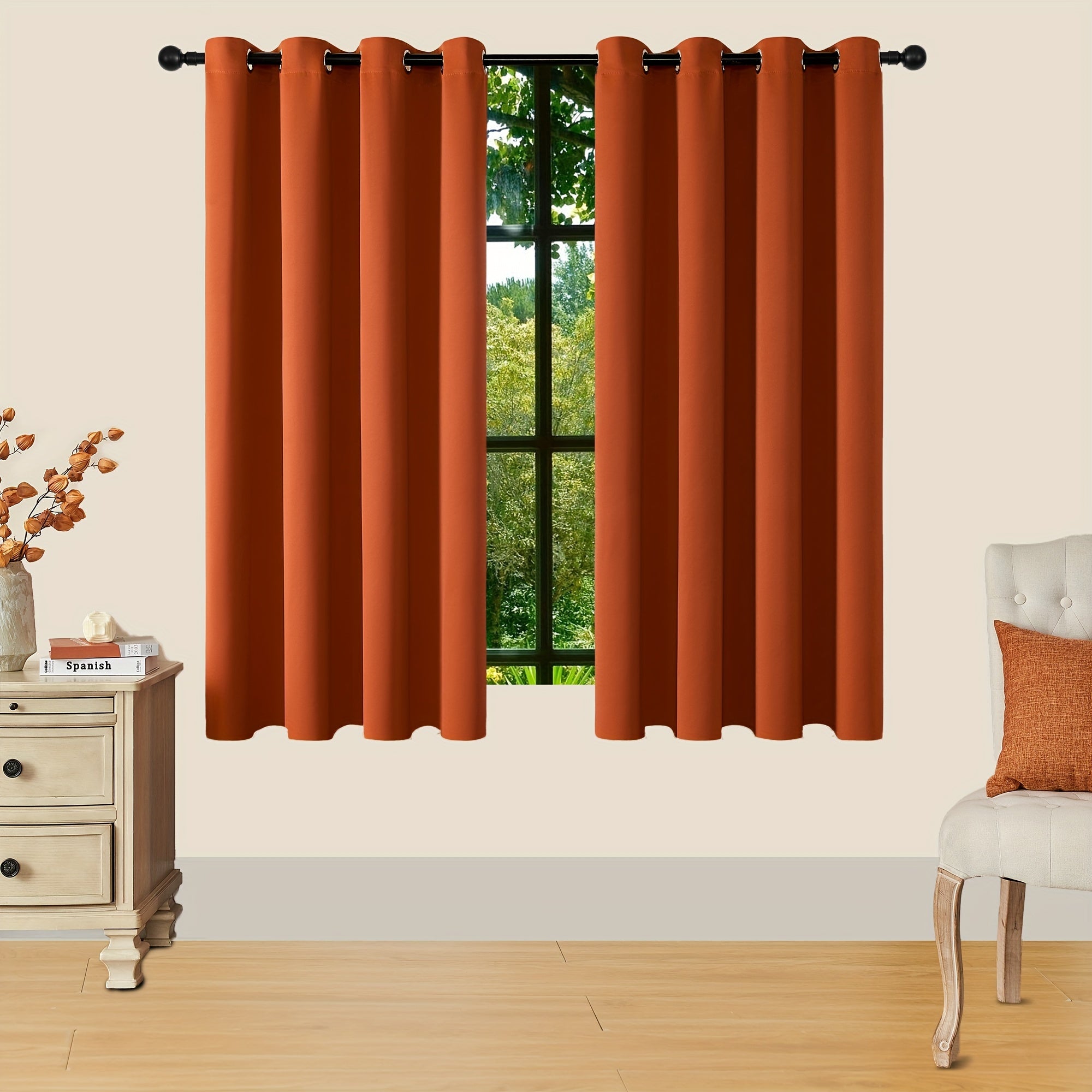 Verduisterende Gordijnen - 2 Stuks Moderne Polyester Gordijnen met Thermische Isolatie en Oogjes