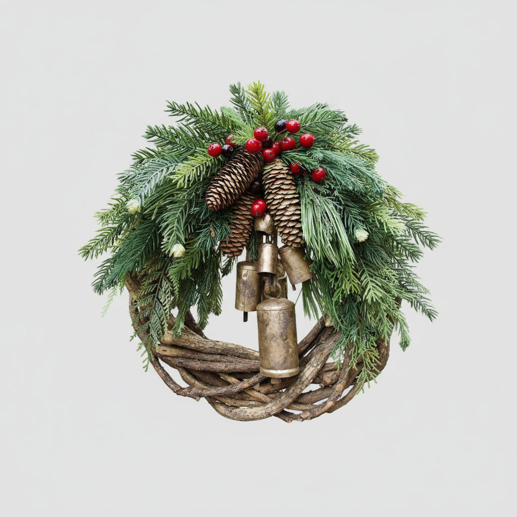 Corona Natale Stile Bohemien Fatta Mano Atmosfera Festiva