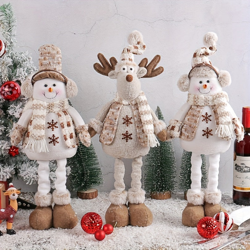 Holiday Set - Stretchable Snowman & Reindeer Dolls