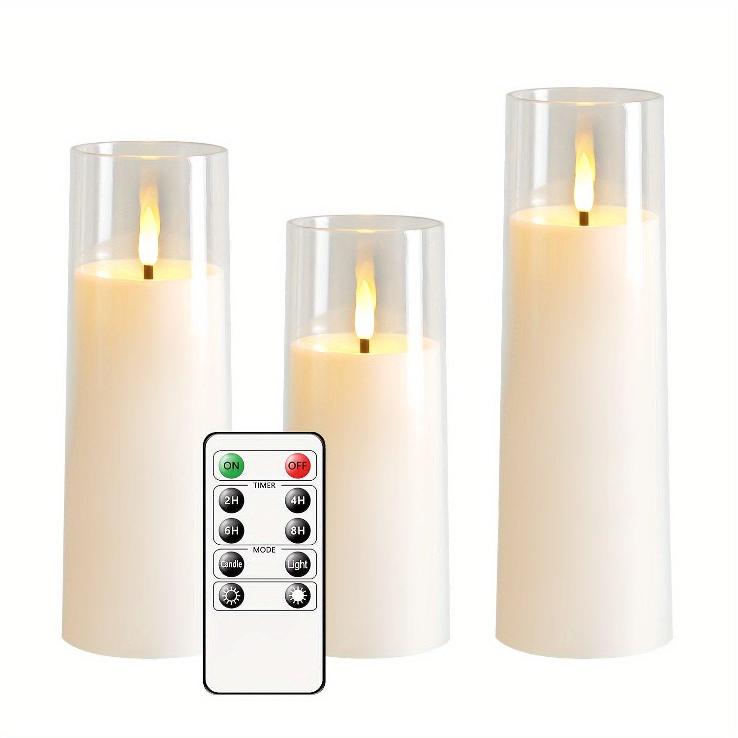 5pcs LED Flicker-Free Candles with Remote Control - For Christmas, Halloween, Wedding Decor