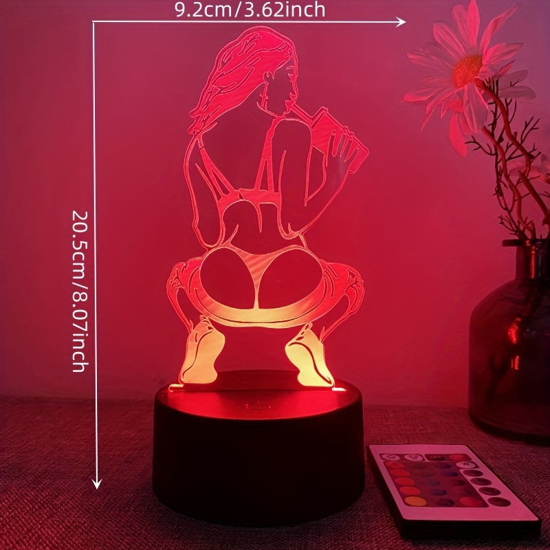 DecoLamp - Candeeiro de Mesa Artístico 3D com Comando à Distância, Alimentado por USB, 16 Opções de Cor