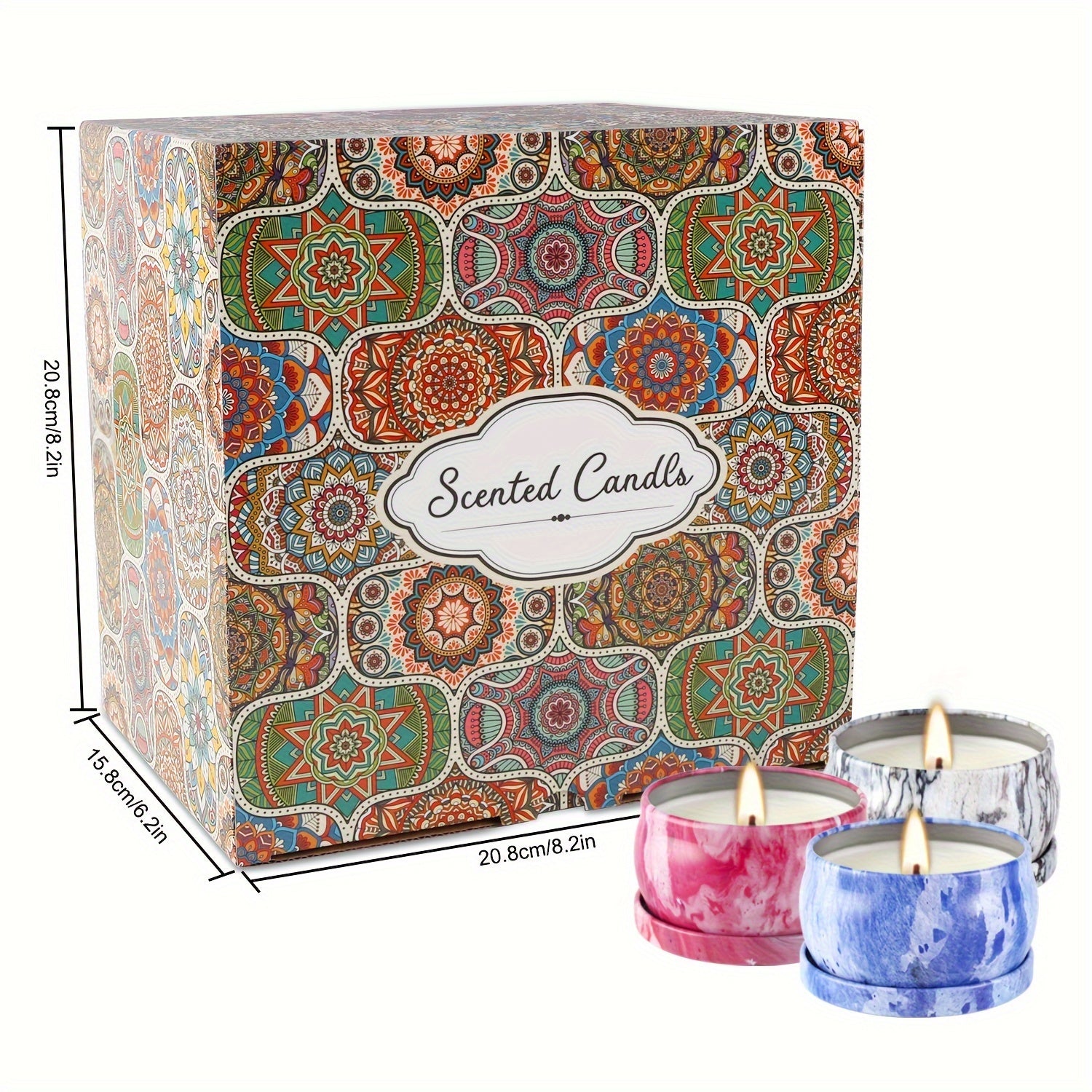 Aromatherapy Candle Set – 36 Pieces, Marble Pattern, Gift for Family and Friends