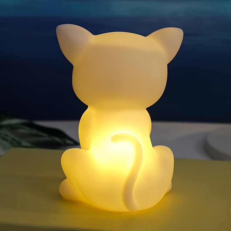 KittyGlow - Cute Kitten Table Lamp with LED Light and Battery Power